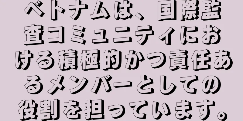 ベトナムは、国際監査コミュニティにおける積極的かつ責任あるメンバーとしての役割を担っています。