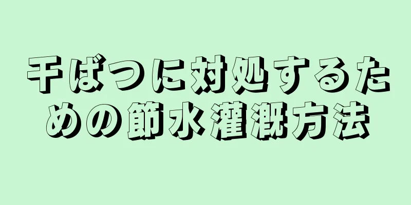 干ばつに対処するための節水灌漑方法
