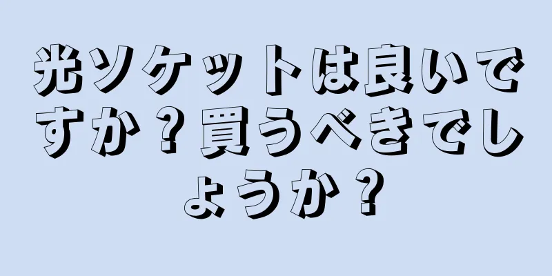 光ソケットは良いですか？買うべきでしょうか？
