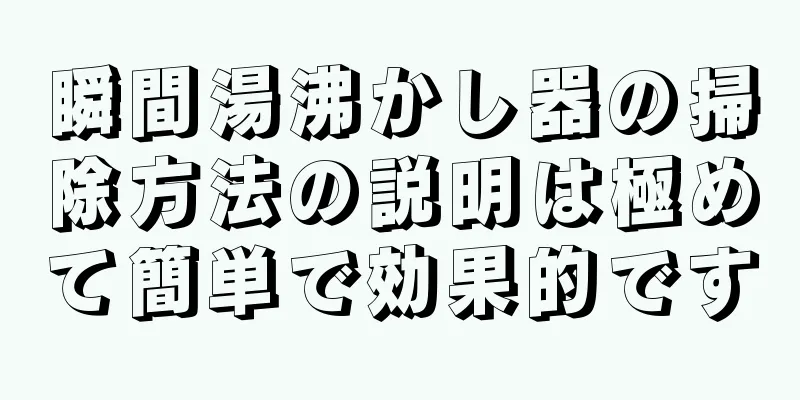 瞬間湯沸かし器の掃除方法の説明は極めて簡単で効果的です