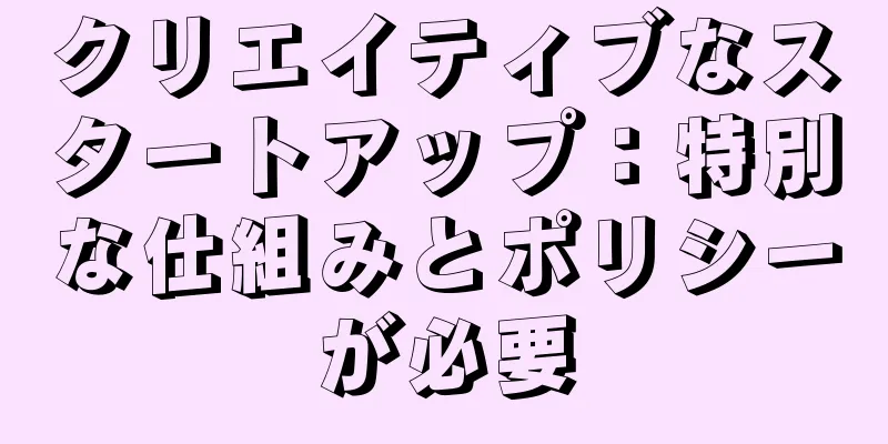 クリエイティブなスタートアップ：特別な仕組みとポリシーが必要