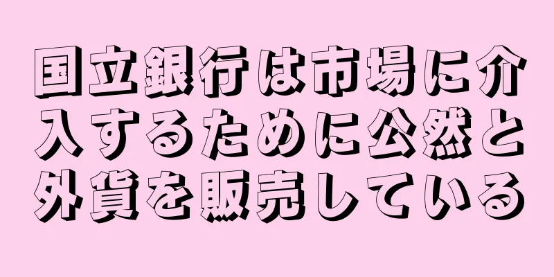 国立銀行は市場に介入するために公然と外貨を販売している