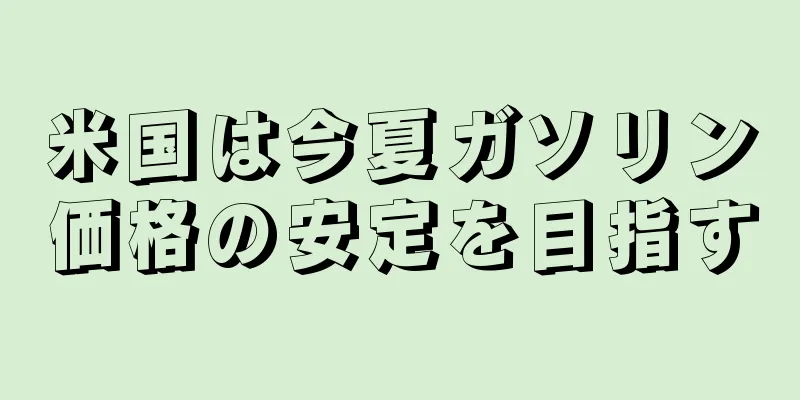 米国は今夏ガソリン価格の安定を目指す