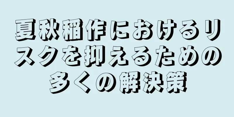 夏秋稲作におけるリスクを抑えるための多くの解決策
