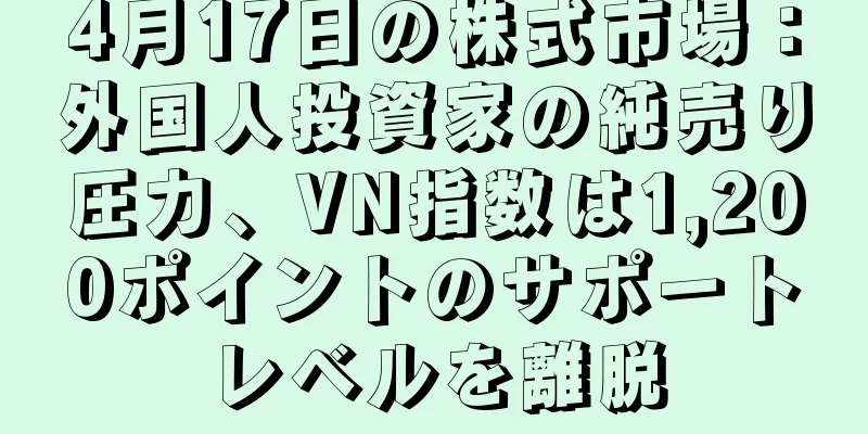 4月17日の株式市場：外国人投資家の純売り圧力、VN指数は1,200ポイントのサポートレベルを離脱