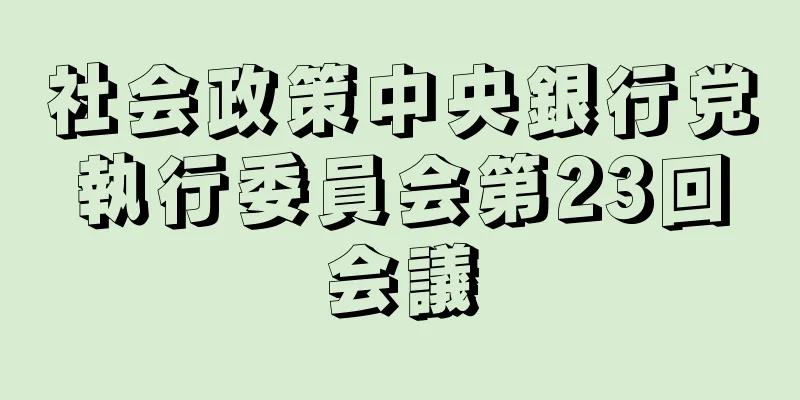 社会政策中央銀行党執行委員会第23回会議