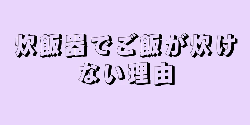 炊飯器でご飯が炊けない理由