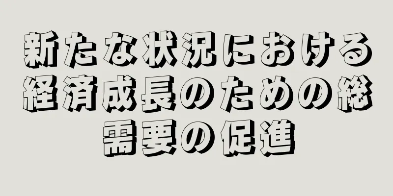 新たな状況における経済成長のための総需要の促進