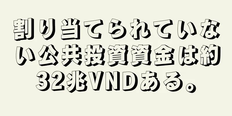 割り当てられていない公共投資資金は約32兆VNDある。