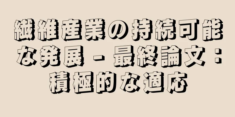 繊維産業の持続可能な発展 - 最終論文：積極的な適応