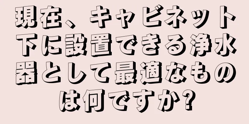 現在、キャビネット下に設置できる浄水器として最適なものは何ですか?