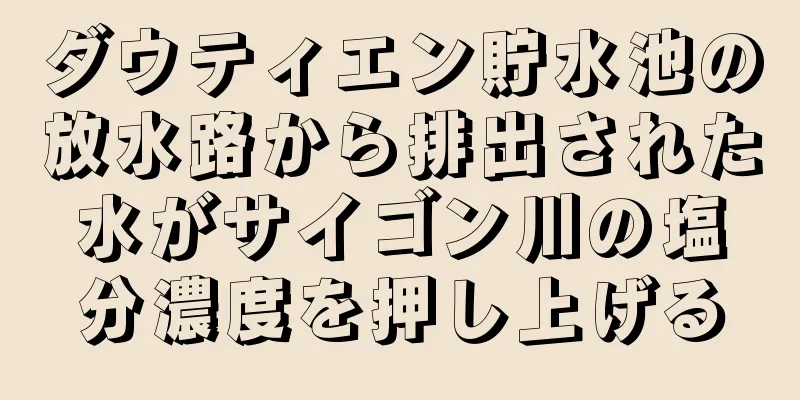 ダウティエン貯水池の放水路から排出された水がサイゴン川の塩分濃度を押し上げる
