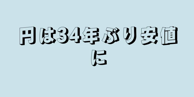 円は34年ぶり安値に