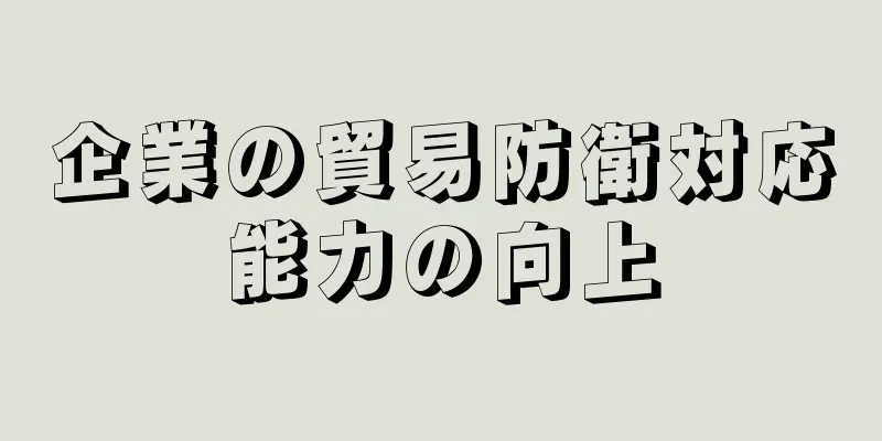 企業の貿易防衛対応能力の向上