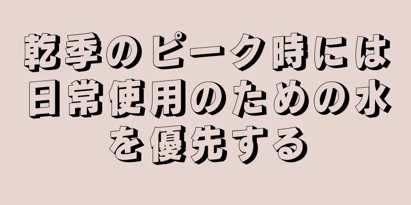 乾季のピーク時には日常使用のための水を優先する