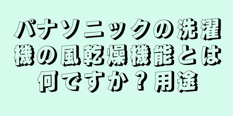 パナソニックの洗濯機の風乾燥機能とは何ですか？用途