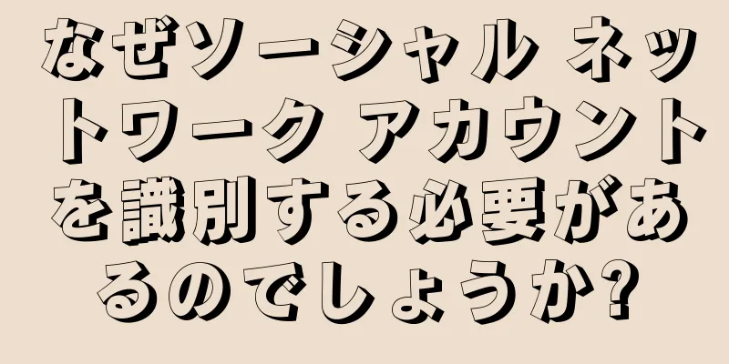なぜソーシャル ネットワーク アカウントを識別する必要があるのでしょうか?
