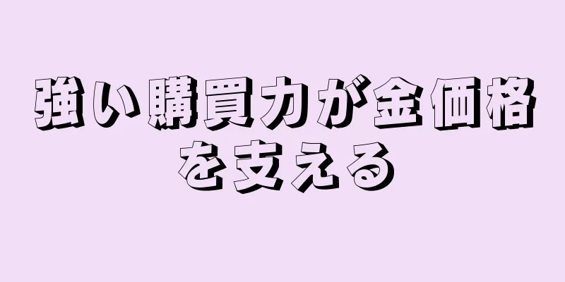 強い購買力が金価格を支える