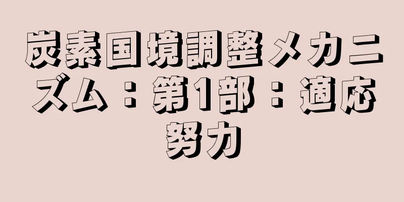 炭素国境調整メカニズム：第1部：適応努力