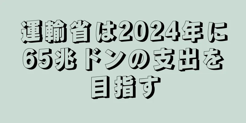 運輸省は2024年に65兆ドンの支出を目指す