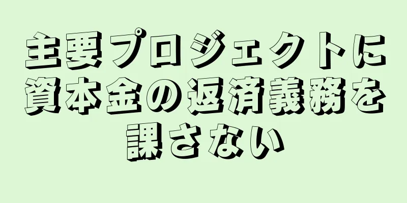 主要プロジェクトに資本金の返済義務を課さない
