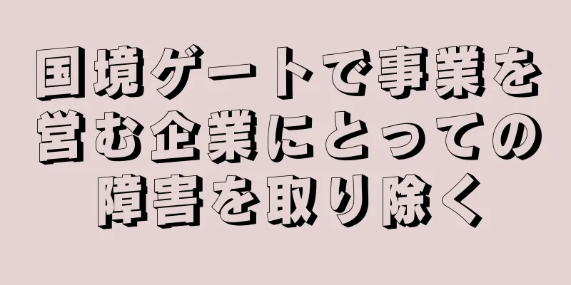 国境ゲートで事業を営む企業にとっての障害を取り除く