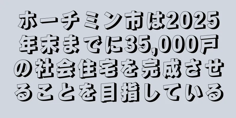 ホーチミン市は2025年末までに35,000戸の社会住宅を完成させることを目指している