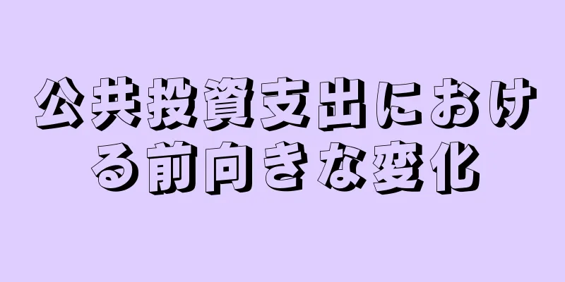 公共投資支出における前向きな変化
