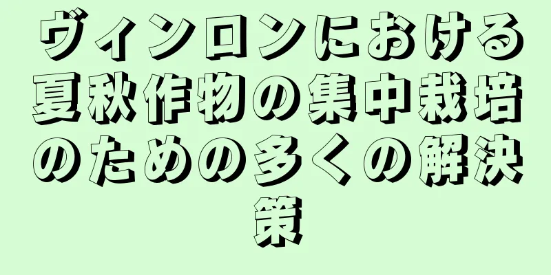 ヴィンロンにおける夏秋作物の集中栽培のための多くの解決策