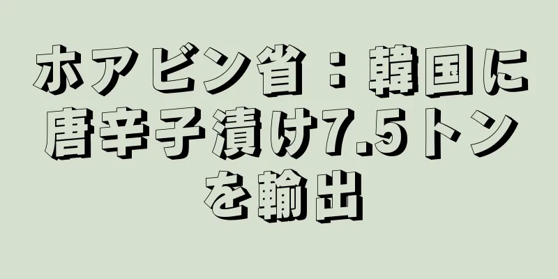 ホアビン省：韓国に唐辛子漬け7.5トンを輸出