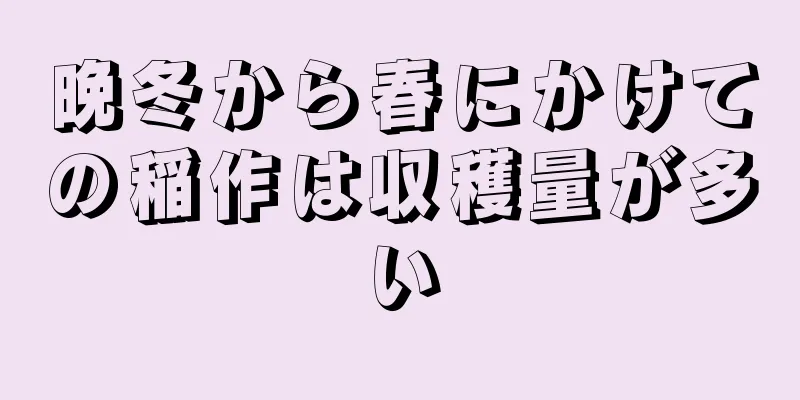 晩冬から春にかけての稲作は収穫量が多い