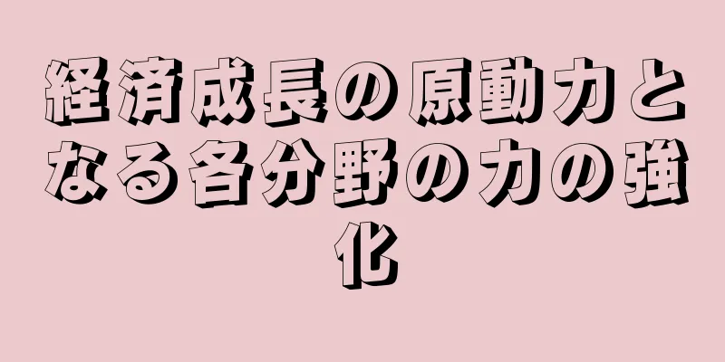 経済成長の原動力となる各分野の力の強化