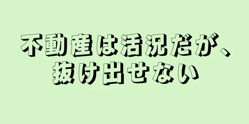 不動産は活況だが、抜け出せない