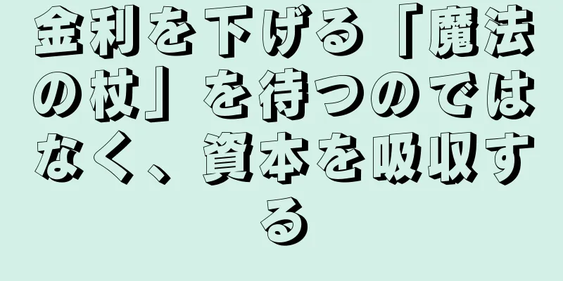 金利を下げる「魔法の杖」を待つのではなく、資本を吸収する