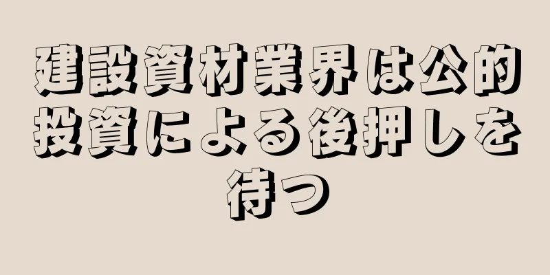 建設資材業界は公的投資による後押しを待つ