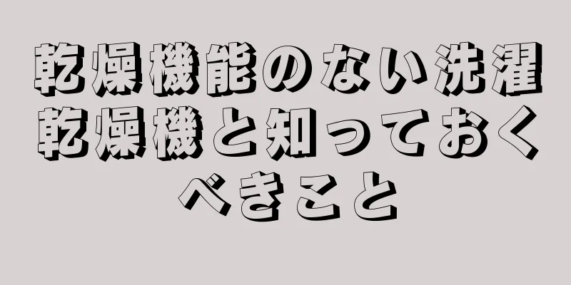 乾燥機能のない洗濯乾燥機と知っておくべきこと