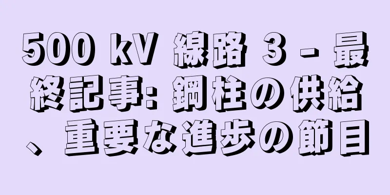 500 kV 線路 3 - 最終記事: 鋼柱の供給、重要な進歩の節目