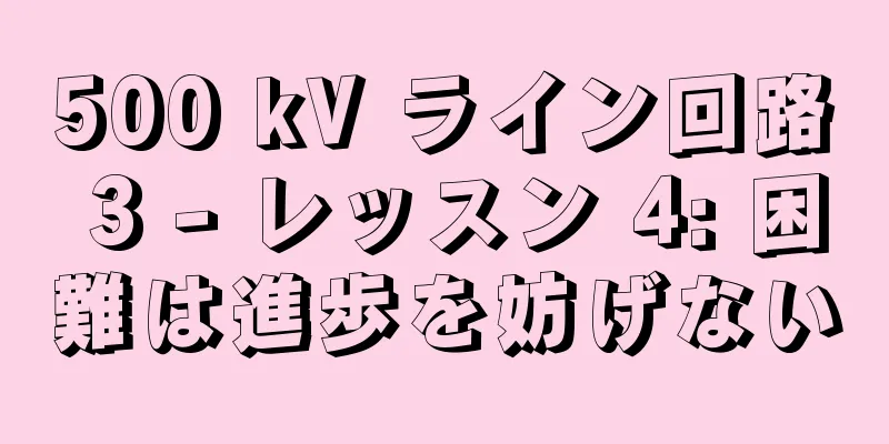 500 kV ライン回路 3 - レッスン 4: 困難は進歩を妨げない