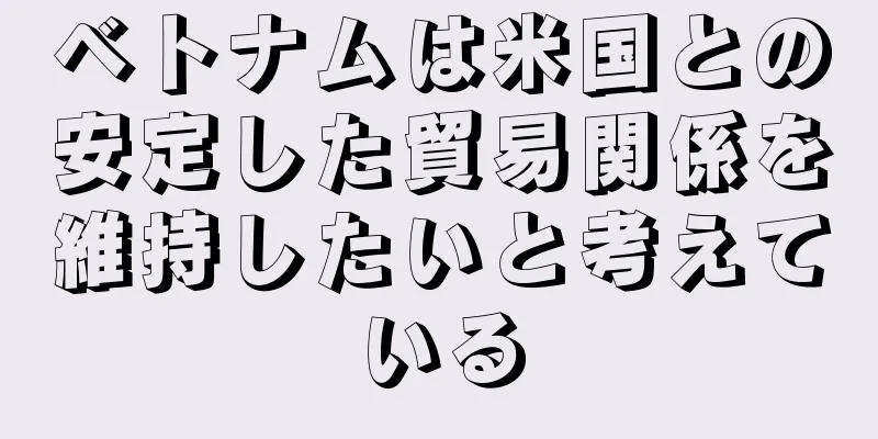 ベトナムは米国との安定した貿易関係を維持したいと考えている