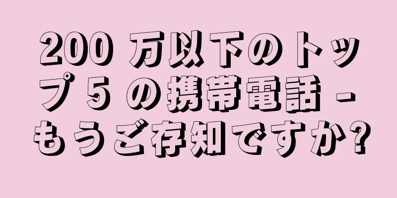 200 万以下のトップ 5 の携帯電話 - もうご存知ですか?