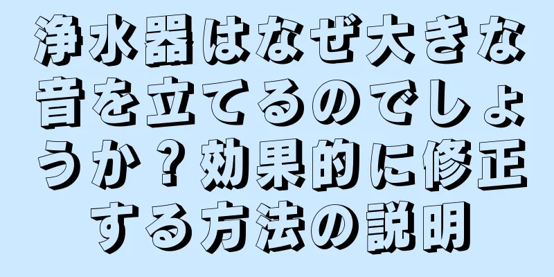 浄水器はなぜ大きな音を立てるのでしょうか？効果的に修正する方法の説明