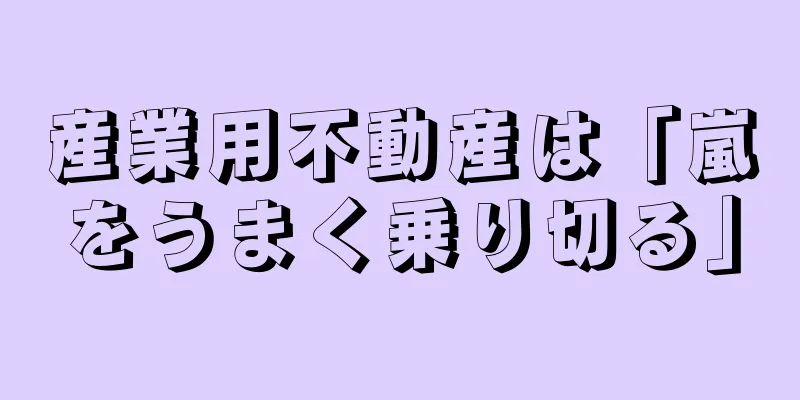 産業用不動産は「嵐をうまく乗り切る」