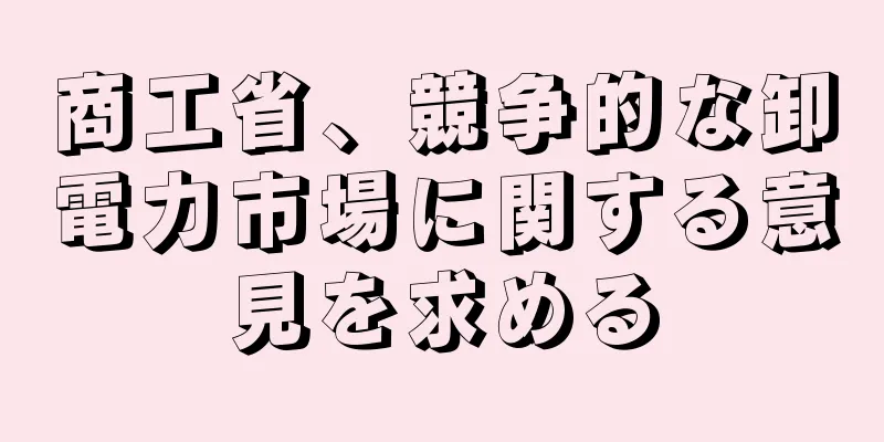 商工省、競争的な卸電力市場に関する意見を求める