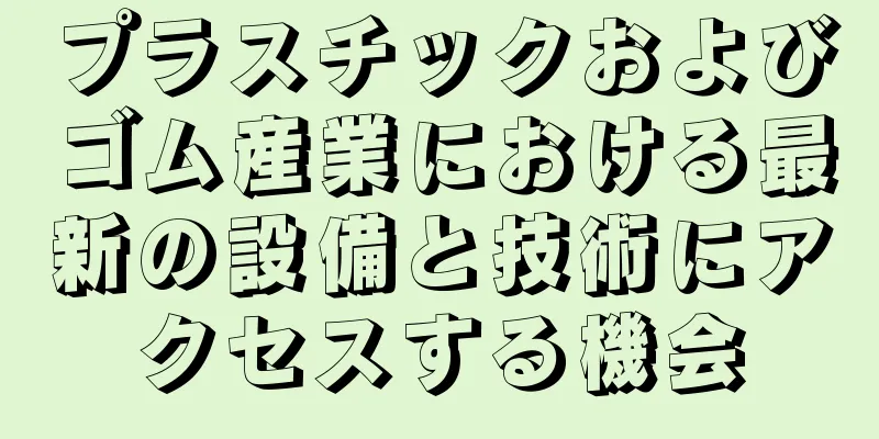 プラスチックおよびゴム産業における最新の設備と技術にアクセスする機会