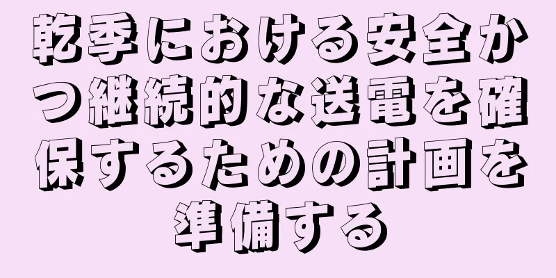 乾季における安全かつ継続的な送電を確保するための計画を準備する