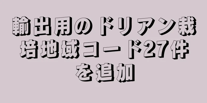 輸出用のドリアン栽培地域コード27件を追加