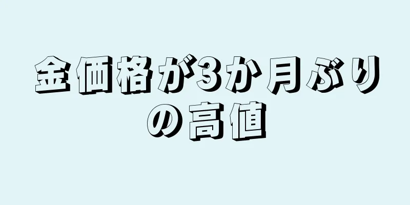 金価格が3か月ぶりの高値