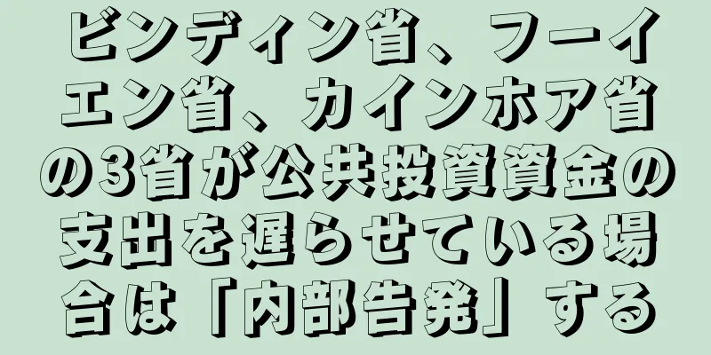 ビンディン省、フーイエン省、カインホア省の3省が公共投資資金の支出を遅らせている場合は「内部告発」する