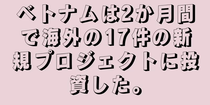 ベトナムは2か月間で海外の17件の新規プロジェクトに投資した。