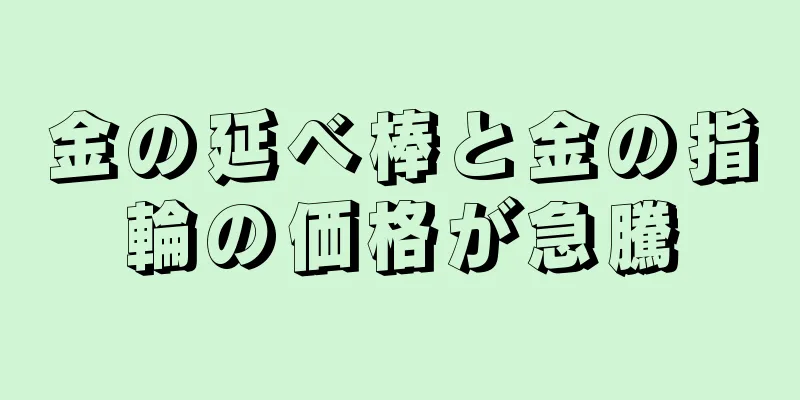 金の延べ棒と金の指輪の価格が急騰